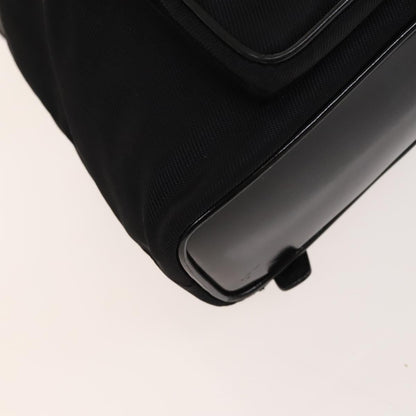 Gucci Vintage Bamboo Backpack Nylon and Patent Leather, BLACK, NYLON, Backpack