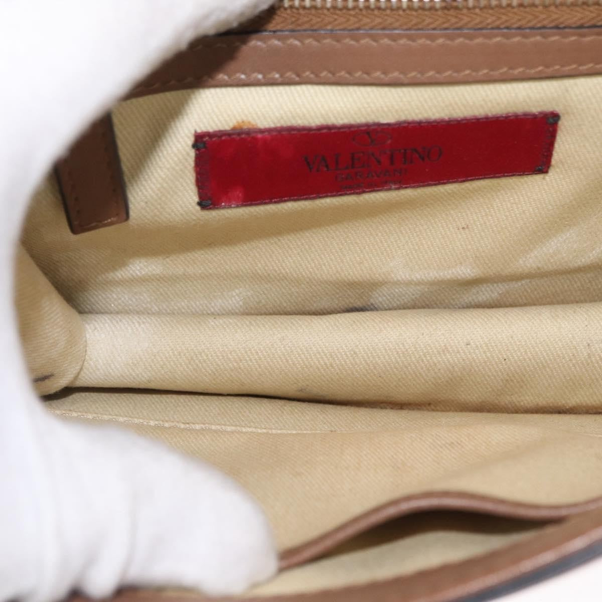 Valentino Garavani Rolling Rockstud Glam Lock Shoulder Bag Leather, BROWN, LEATHER, Shoulder bag