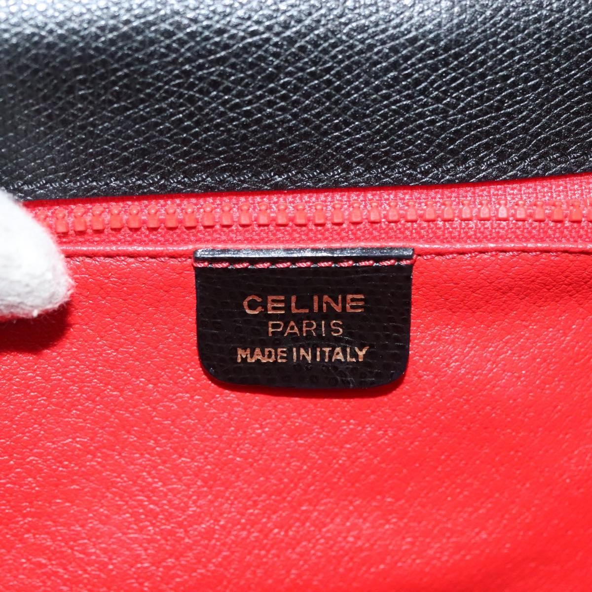 Celine Vintage Convertible Turnlock Top Handle Bag Leather, BLACK, LEATHER, Handbag