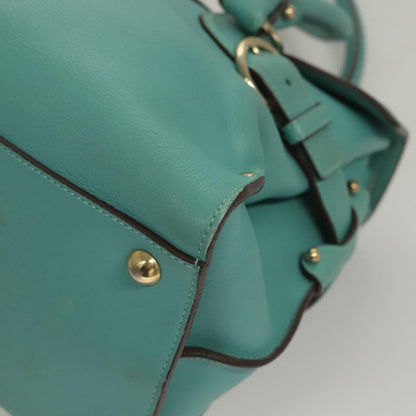 Salvatore Ferragamo Virna Satchel Leather, TURQUOISE, LEATHER, Handbag