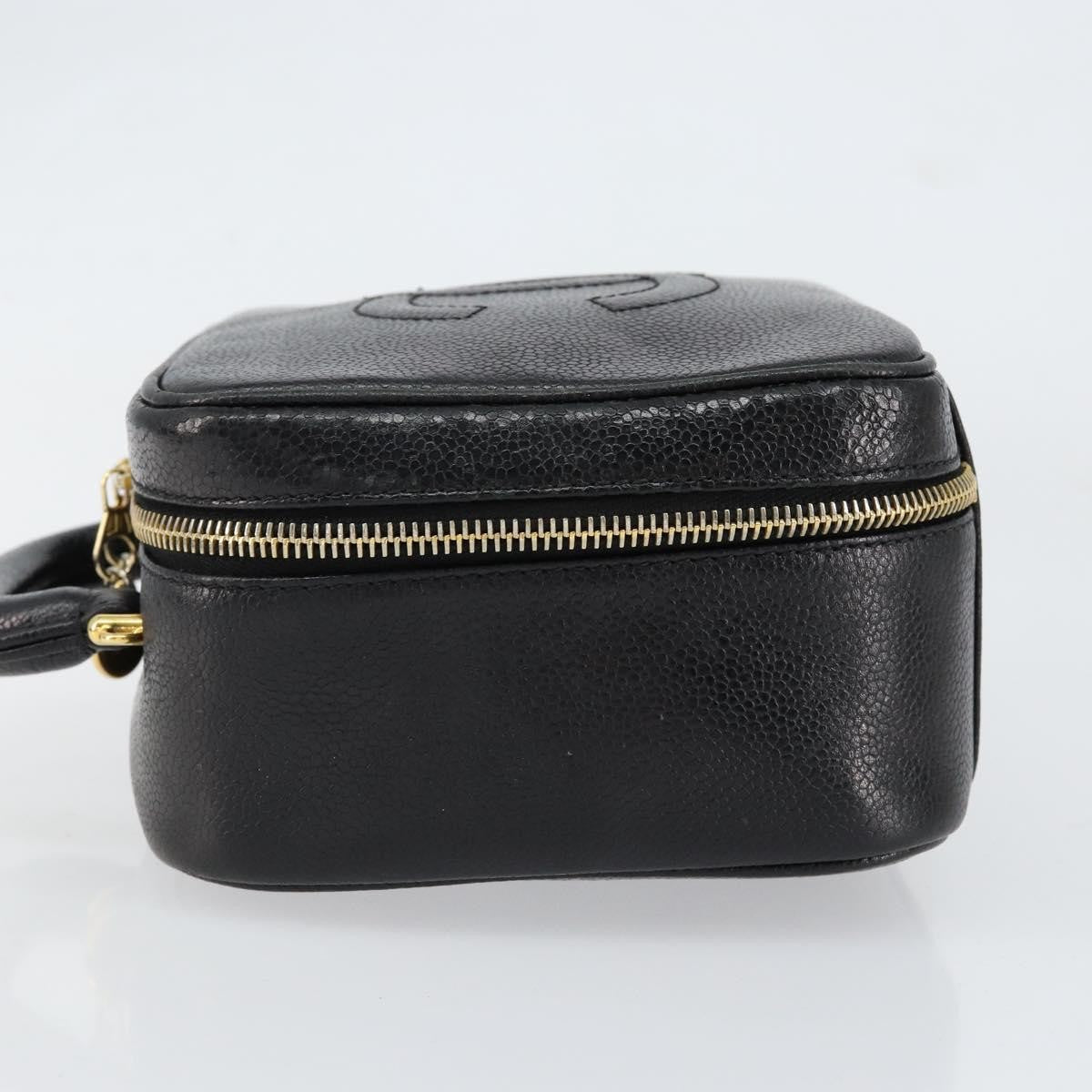 Chanel Vintage Timeless Zip Around Vanity Case Caviar, BLACK, LEATHER, Clutche & pouche