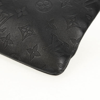 Louis Vuitton Discovery Pochette Monogram Shadow Leather, BLACK, LEATHER, Clutche & pouche