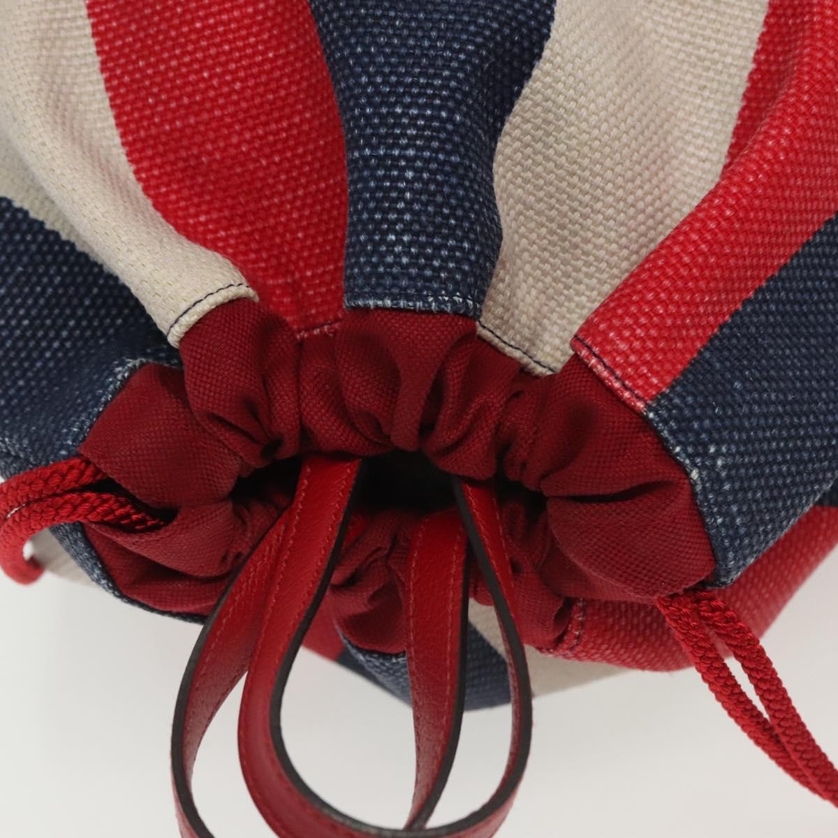 Gucci Logo Drawstring Backpack Striped Canvas, MULTICOLOUR, CANVAS, Backpack