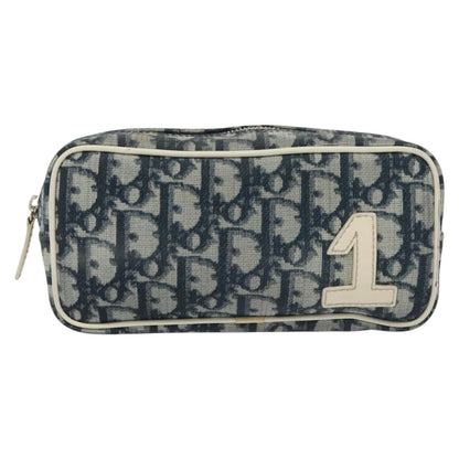 Christian Dior Vintage Trotter Pouch Diorissimo Canvas, NAVY, CANVAS, Clutche & pouche