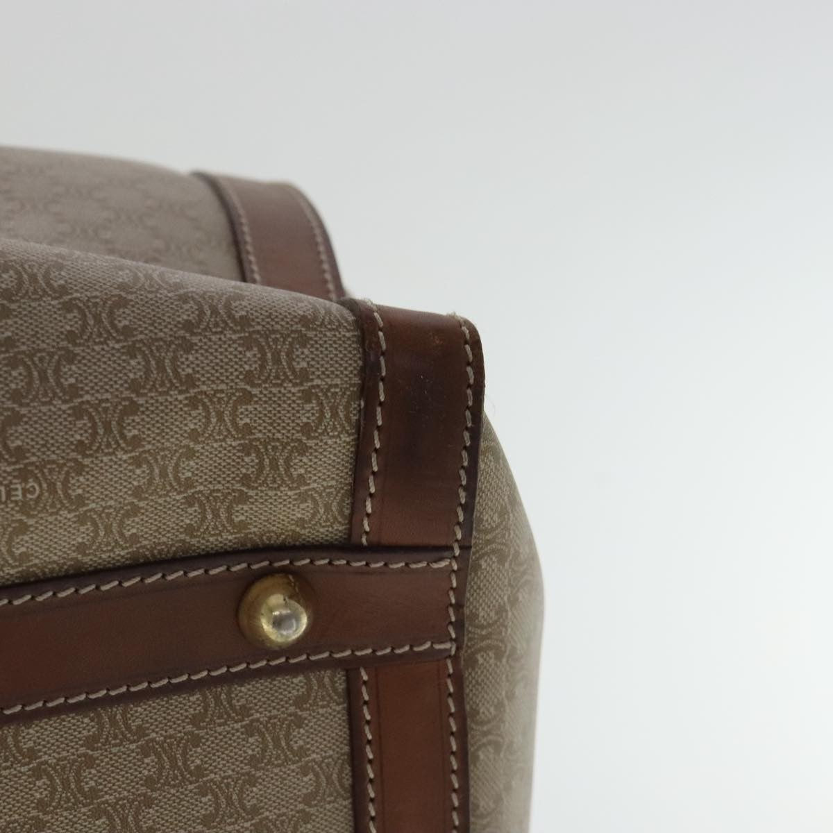 Celine Vintage Macadam Boston bag Canvas, BEIGE, CANVAS, Travel bag