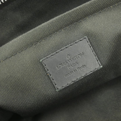 Louis Vuitton Discovery Pochette Monogram Shadow Leather, BLACK, LEATHER, Clutche & pouche