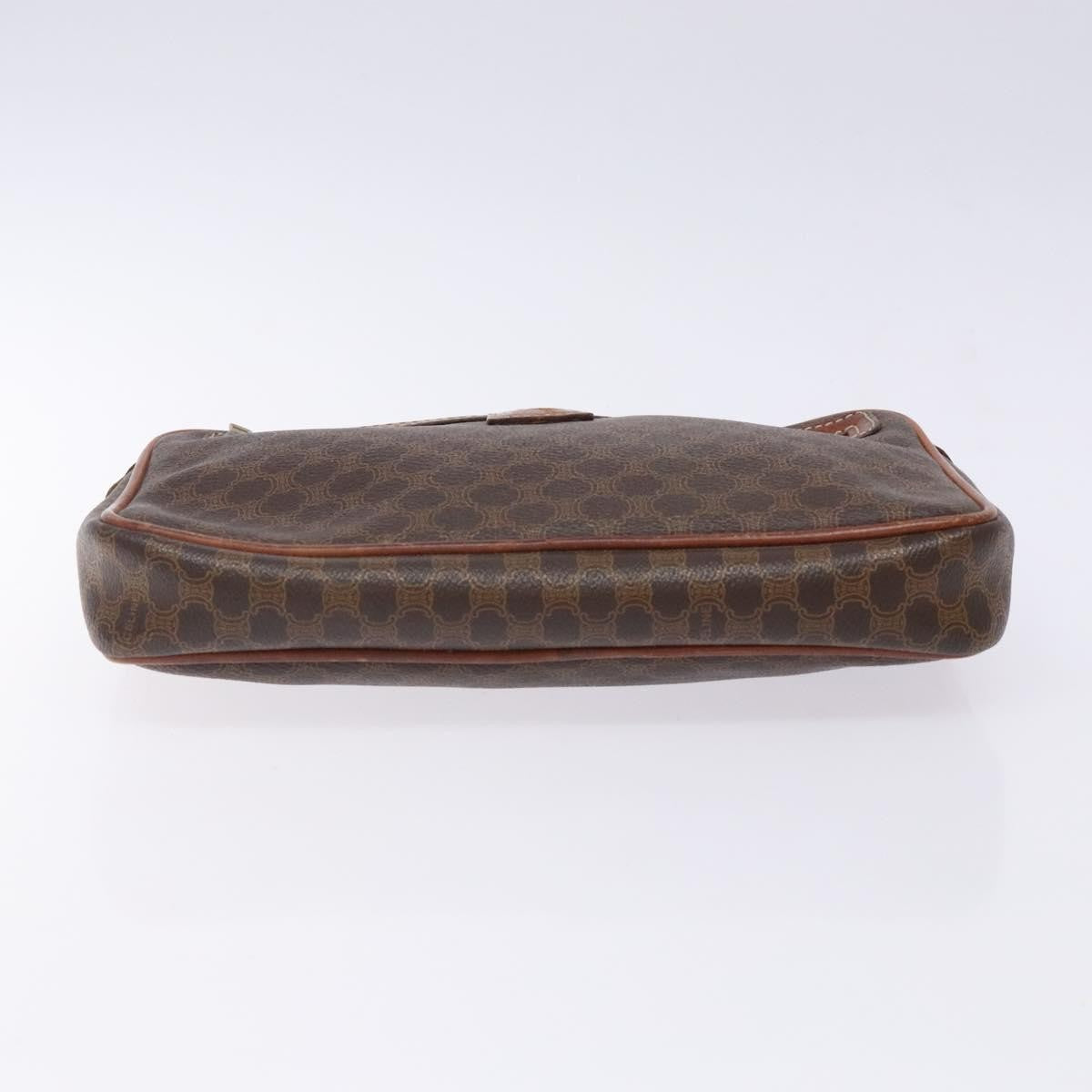 Celine Macadam Pochette Canvas and Leather, BROWN, CANVAS, Clutche & pouche