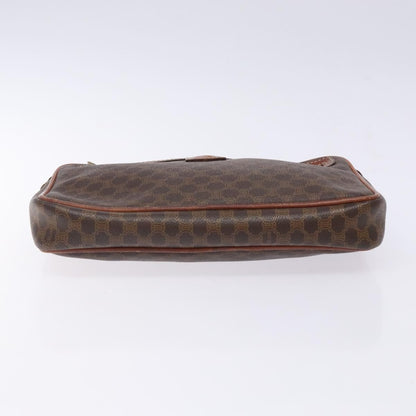 Celine Macadam Pochette Canvas and Leather, BROWN, CANVAS, Clutche & pouche