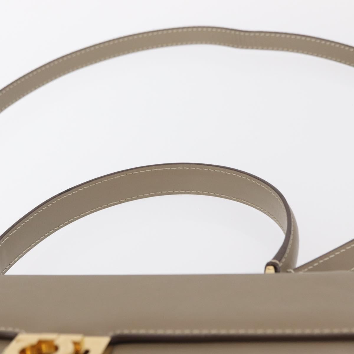 Salvatore Ferragamo Gancini Top Handle Flap Bag Leather, BEIGE, LEATHER, Handbag