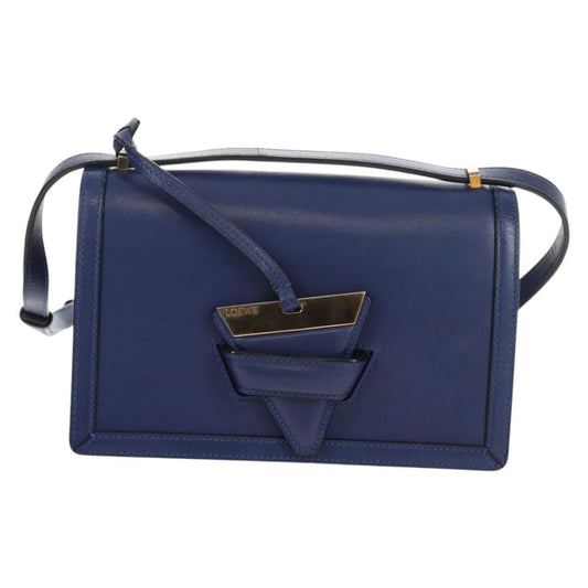 Loewe Barcelona Shoulder Bag Leather, BLUE, LEATHER, Shoulder bag