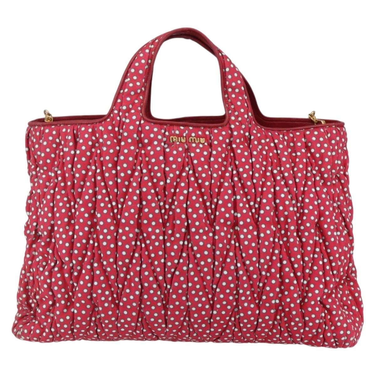 Miu Miu Shopper Tote Matelasse canvas, RED, CANVAS, Tote bag