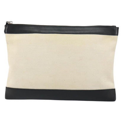 Balenciaga Clip P Pouch Leather, BEIGE, CANVAS, Clutche & pouche