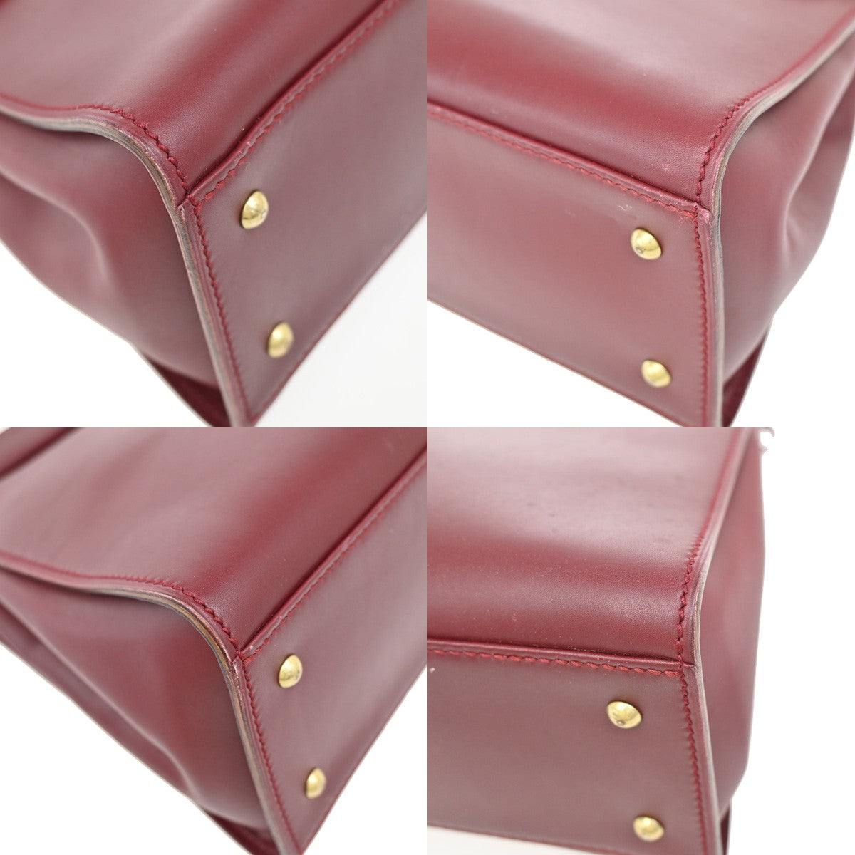 Gucci Belt Buckle Top Handle Bag Leather, RED, LEATHER, Handbag