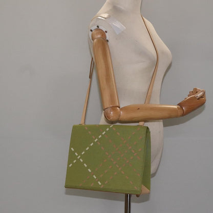 Burberry Nova check Shoulder bag Canvas, GREEN, CANVAS, Shoulder bag