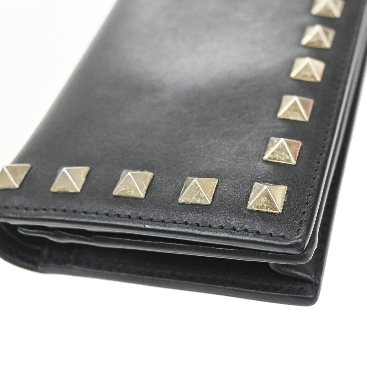 Valentino Garavani Rockstud Bifold Wallet Leather, BLACK, LEATHER, Wallets