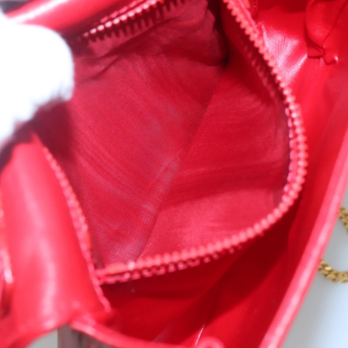 Celine Chain Shoulder Bag Leather, RED, LEATHER, Shoulder bag