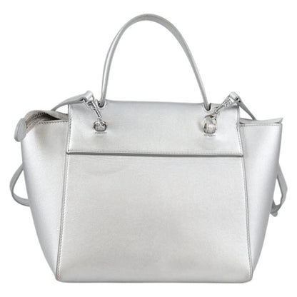 Celine Belt Bag Textured Leather, SILVER, LEATHER, Shoulder bag