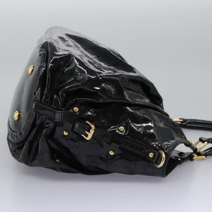 Louis Vuitton L Hobo Surya Leather, Black, Patent Leather, Handbag