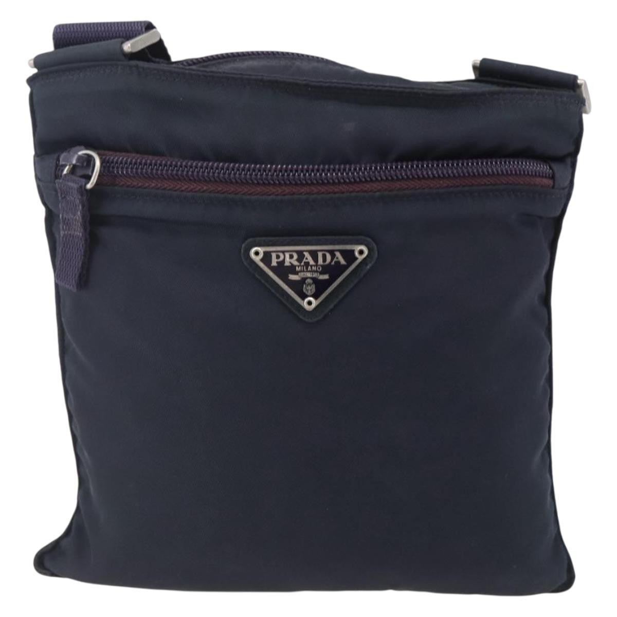 Prada Front Pocket Messenger Bag Tessuto, PURPLE, NYLON, Shoulder bag