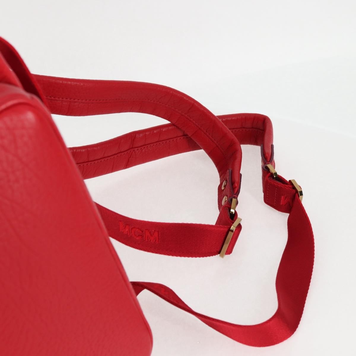 MCM Vintage Vicetos Backpack Leather, Red, Leather, Backpack