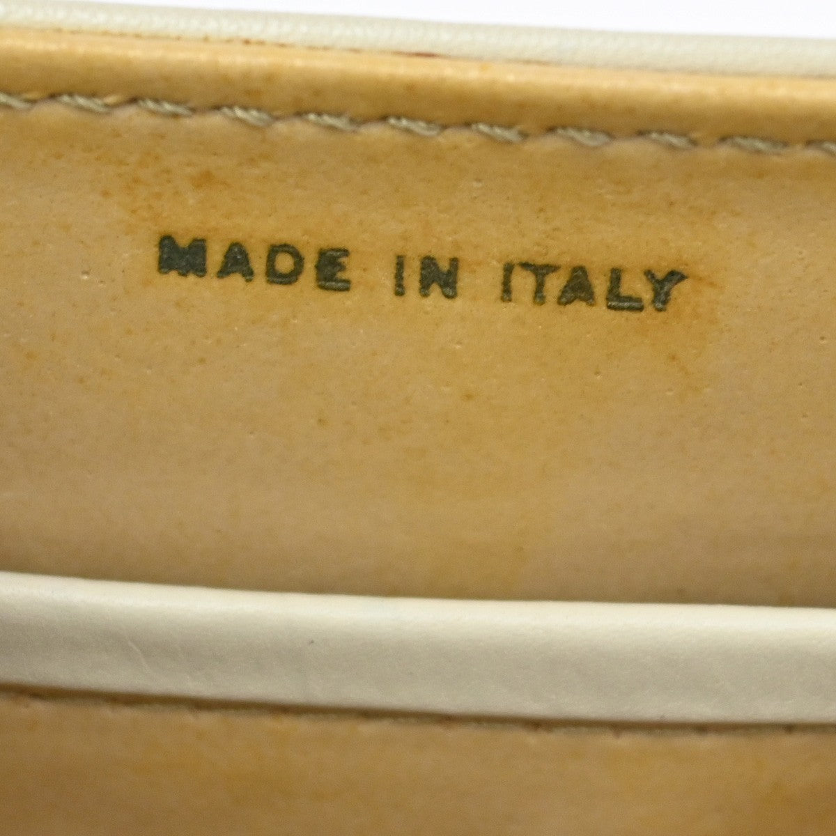 Celine Vintage Triomphe Flap Bag Leather, WHITE, LEATHER, Shoulder bag