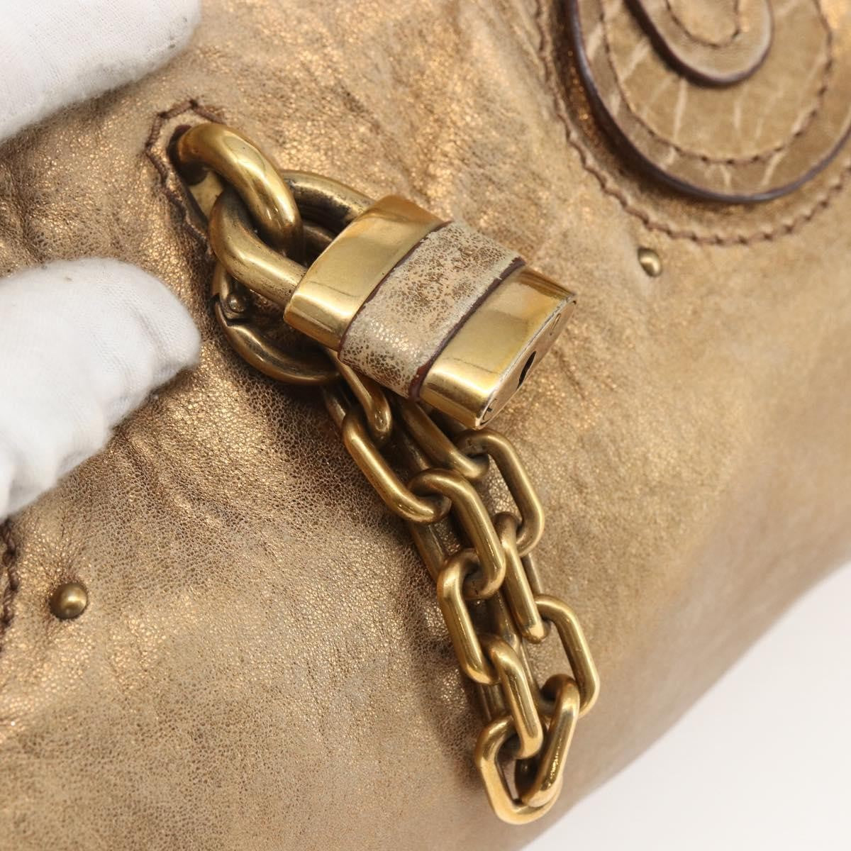 Chloe Pure Paddington Satchel Leather, GOLD, LEATHER, Handbag