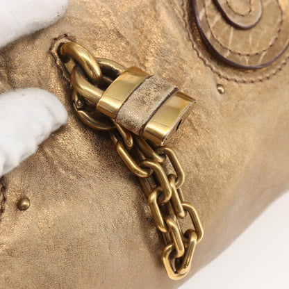 Chloe Pure Paddington Satchel Leather, GOLD, LEATHER, Handbag