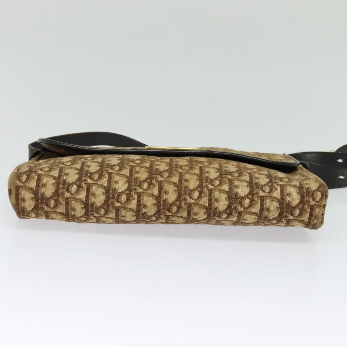 Christian Dior Vintage Trotter Flap Shoulder Bag Canvas, BROWN, CANVAS, Shoulder bag