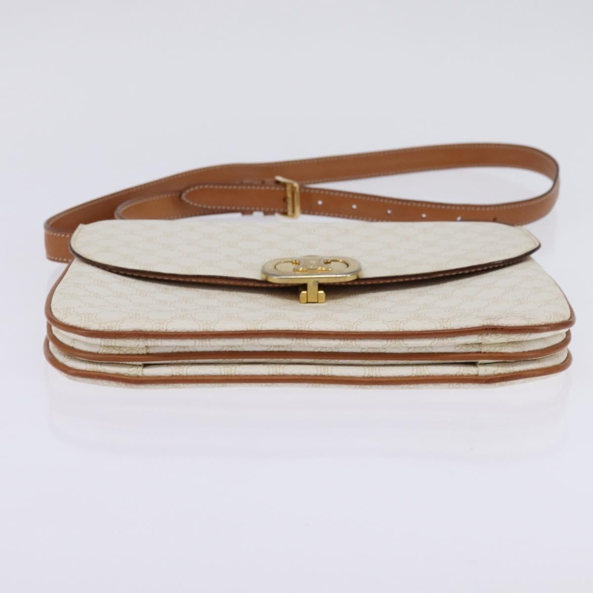 Celine Macadam Shoulder Bag PVC Leather, WHITE, CANVAS, Shoulder bag