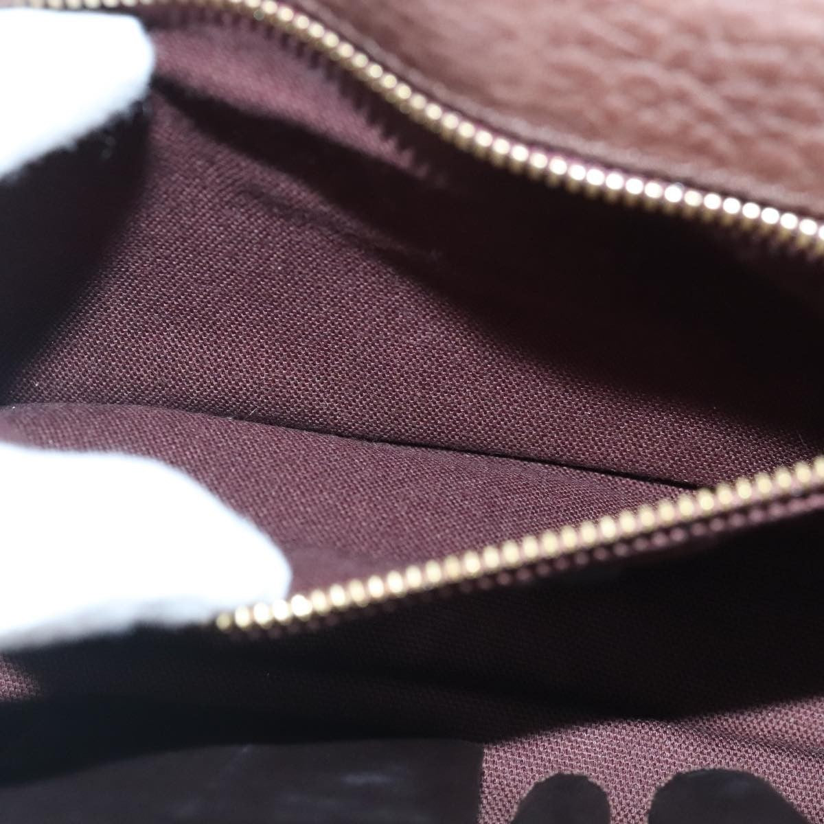 Salvatore Ferragamo Gancini Pouch Leather, BROWN, LEATHER, Clutche & pouche