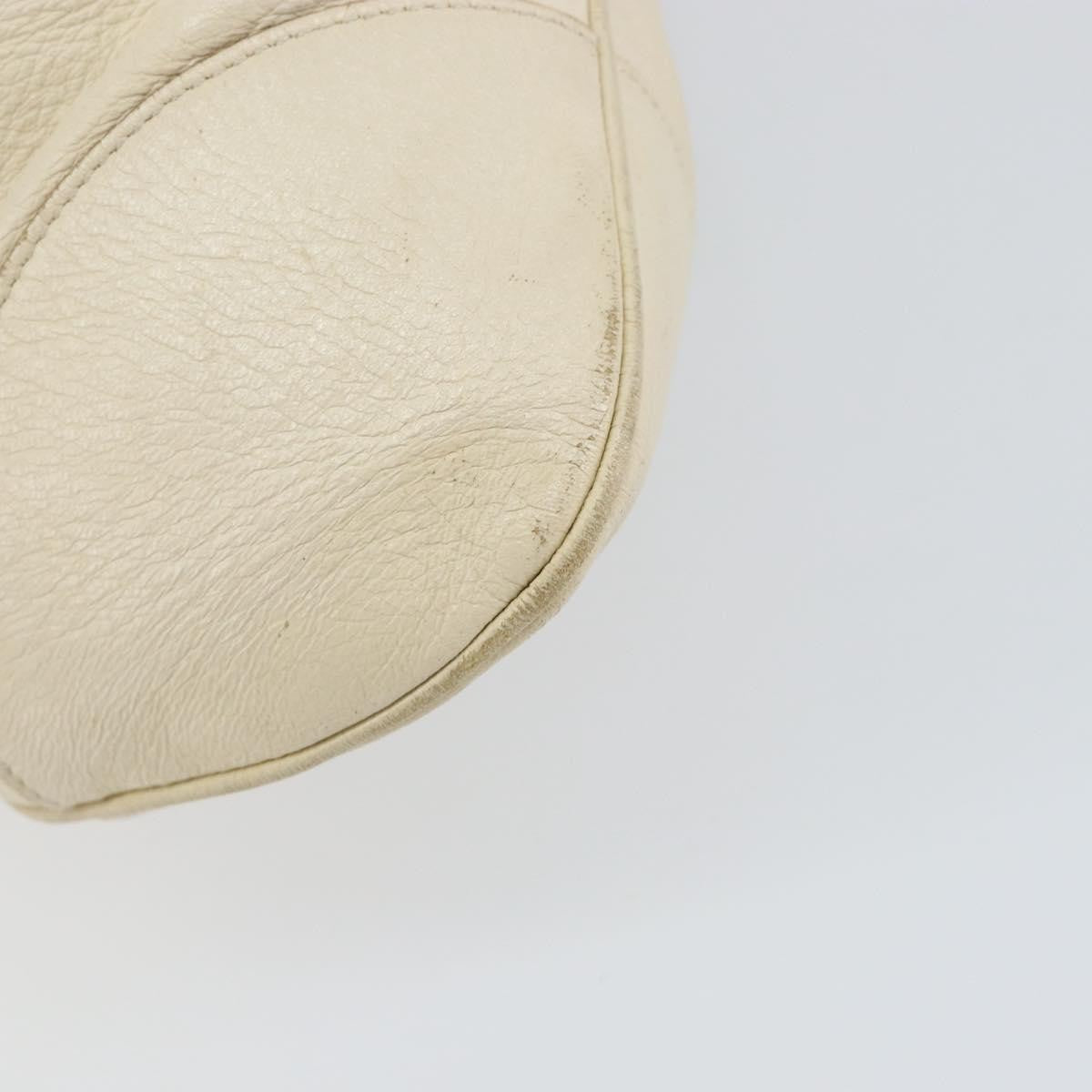 Salvatore Ferragamo Gancini handbag Leather, WHITE, LEATHER, Handbag