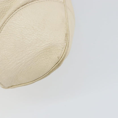 Salvatore Ferragamo Gancini handbag Leather, WHITE, LEATHER, Handbag