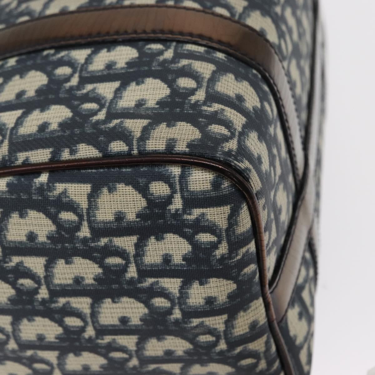 Christian Dior Vintage Trotter Boston Bag Diorissimo Canvas, NAVY, CANVAS, Handbag