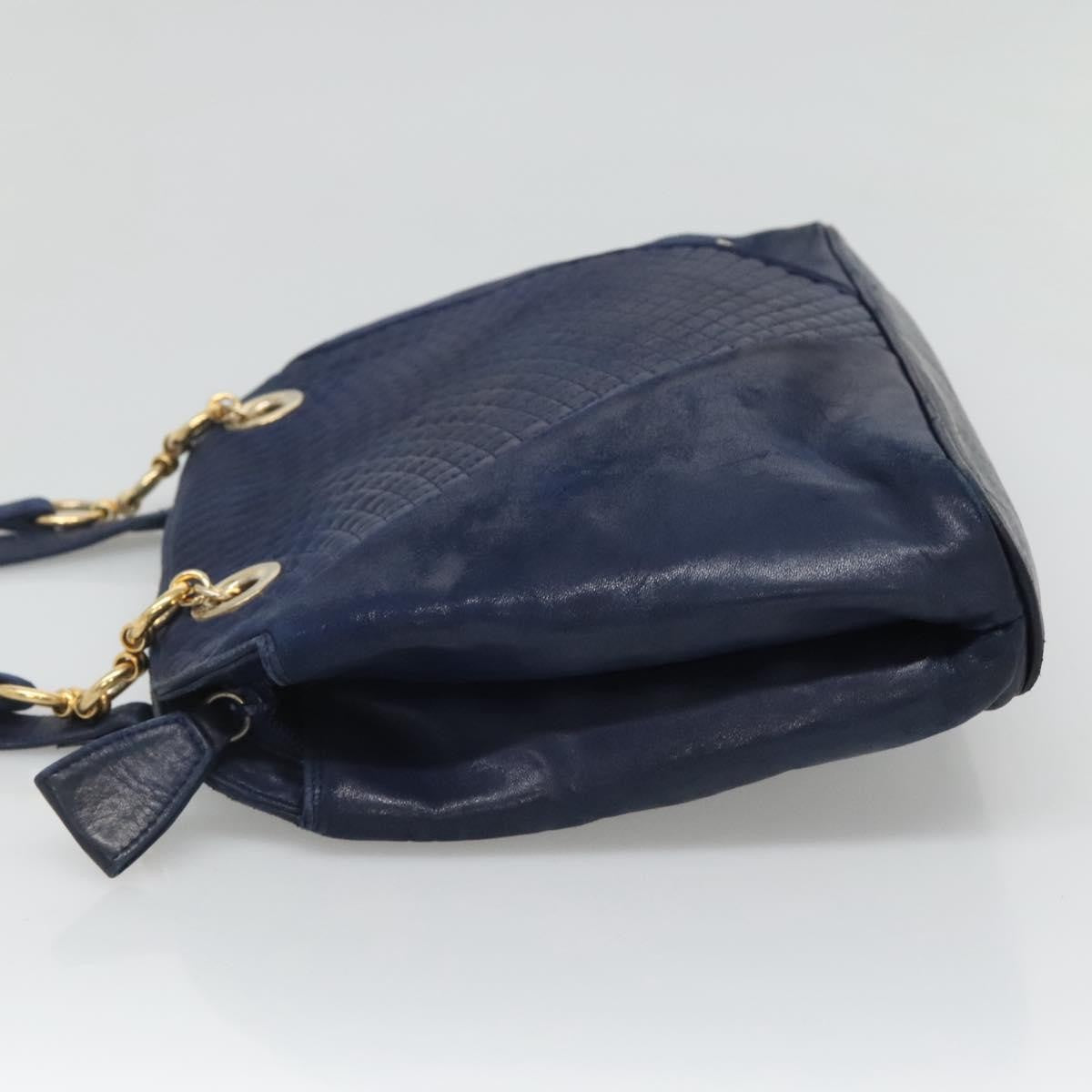 Bally Vintage Shoulder Bag Leather, NAVY, LEATHER, Shoulder bag