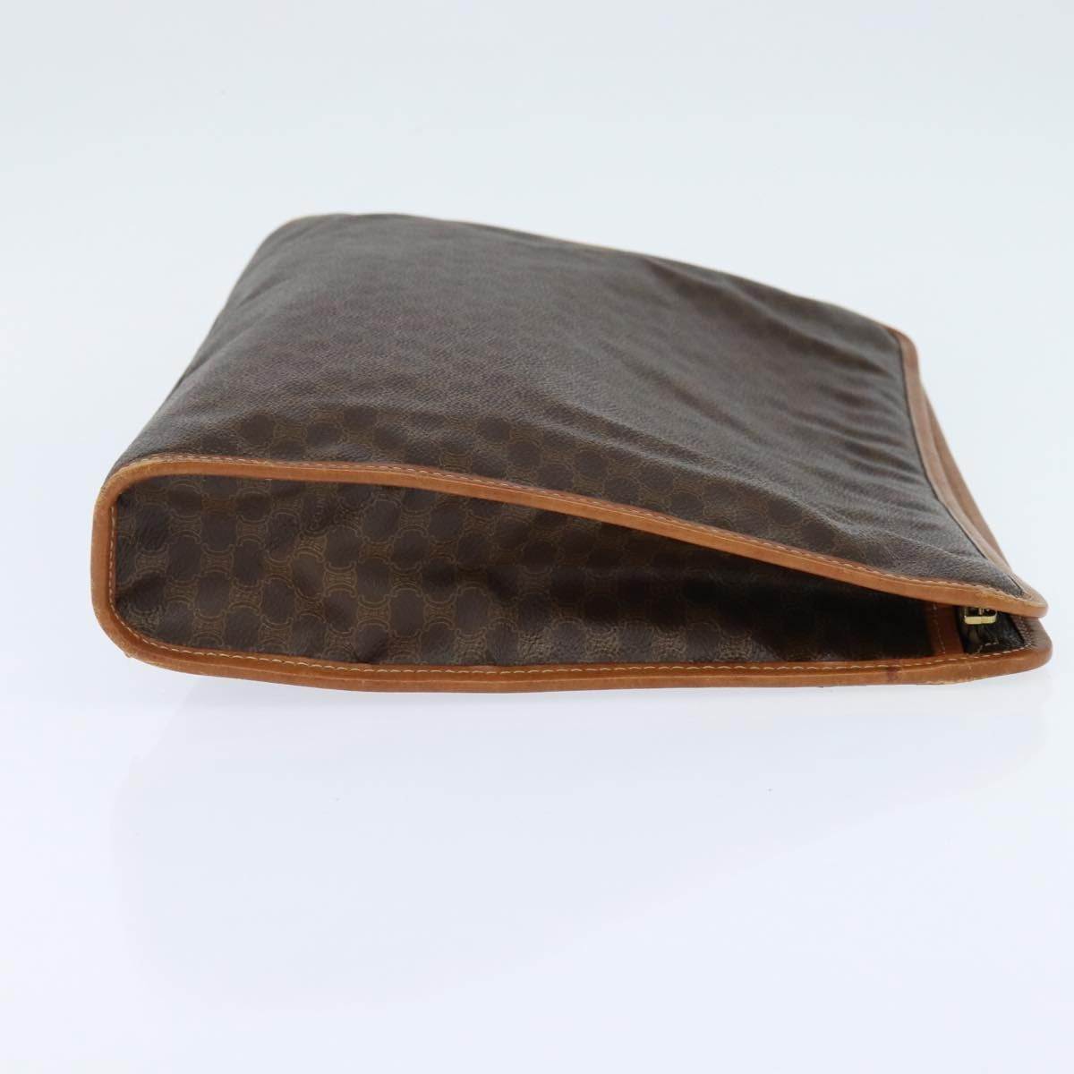 Celine Macadam Pochette Canvas, Brown, Canvas, Clutch