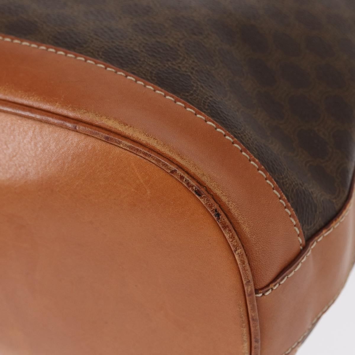 Celine Vintage Macadam Shoulder Bag Canvas and Leather, BROWN, CANVAS, Shoulder bag