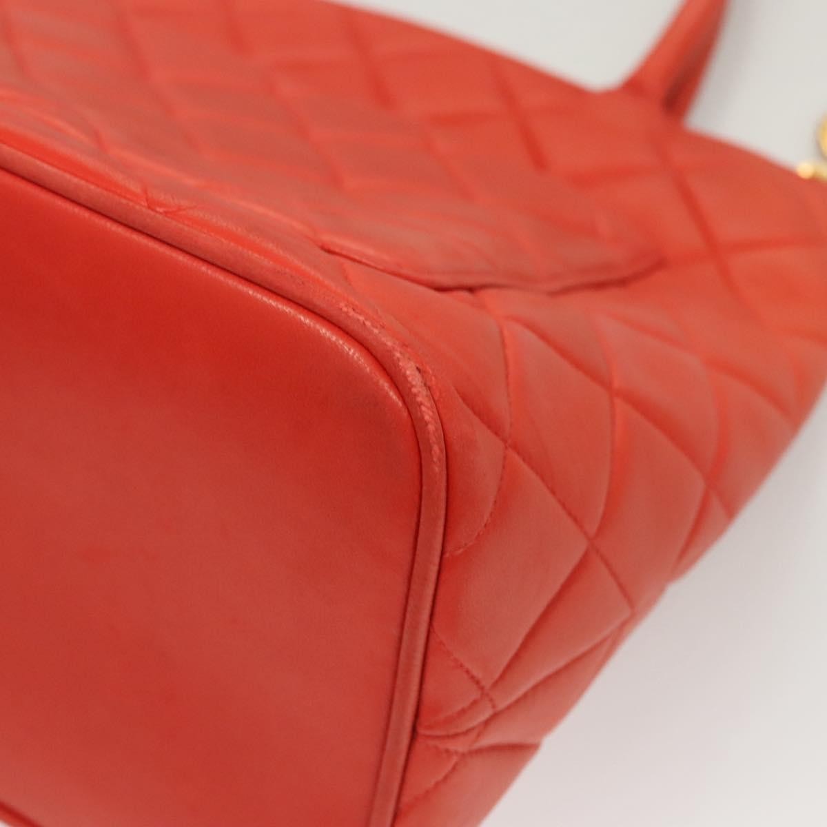 Chanel Medallion Tote Quilted Lambskin, ORANGE, LEATHER, Tote bag