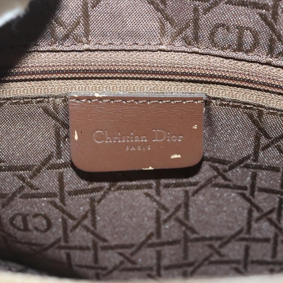 Christian Dior Vintage Tote Cannage Quilt Nylon, BEIGE, NYLON, Tote bag