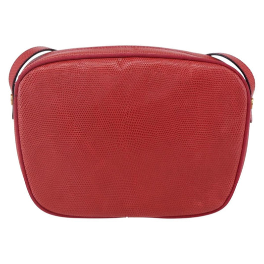 Salvatore Ferragamo Vala Shoulder Bag Embossed Leather, RED, LEATHER, Shoulder bag