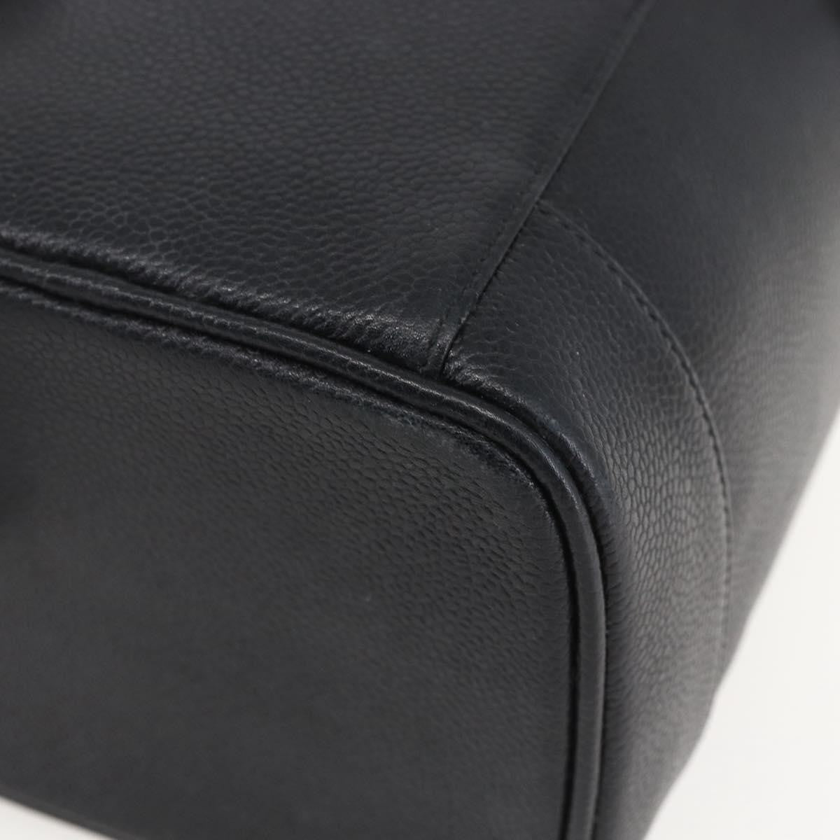 Chanel Vintage Timeless Cosmetic Case Caviar, BLACK, LEATHER, Clutche & pouche