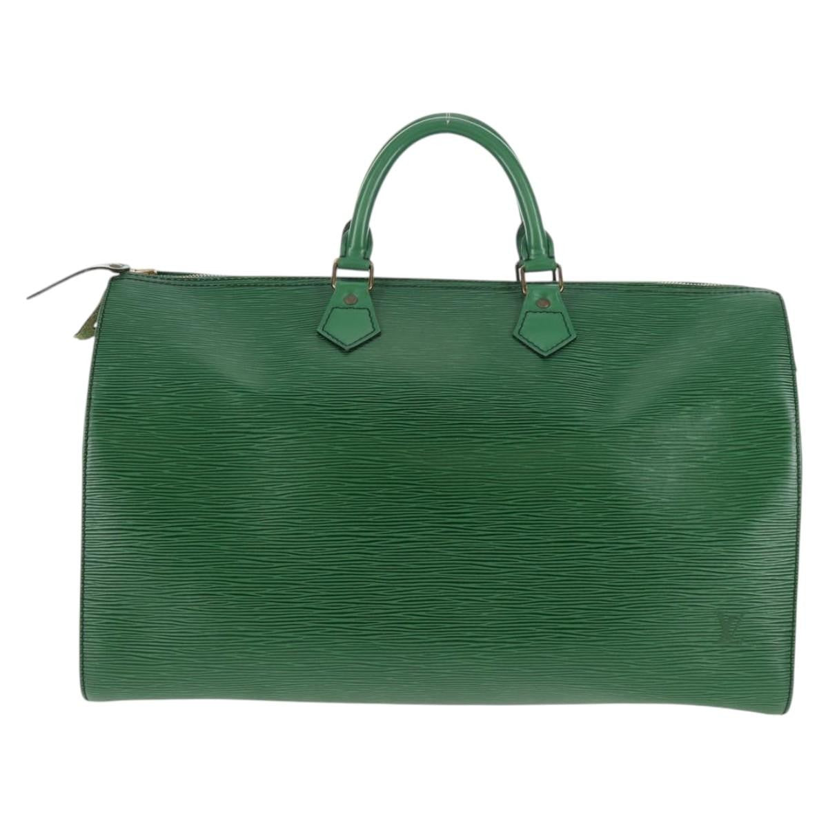 Louis Vuitton Speedy Handbag Epi Leather, GREEN, LEATHER, Handbag