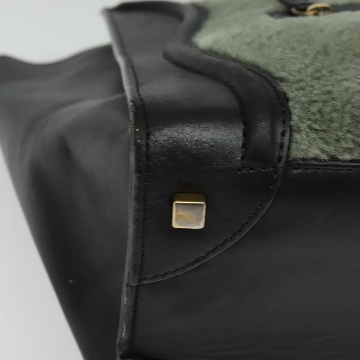 Celine Bicolor Luggage Bag Nubuck, GREEN, LEATHER, Handbag