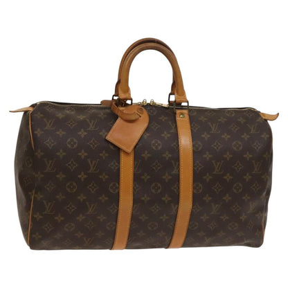 Louis Vuitton Keepall Bag Monogram Canvas, BROWN, CANVAS, Travel bag