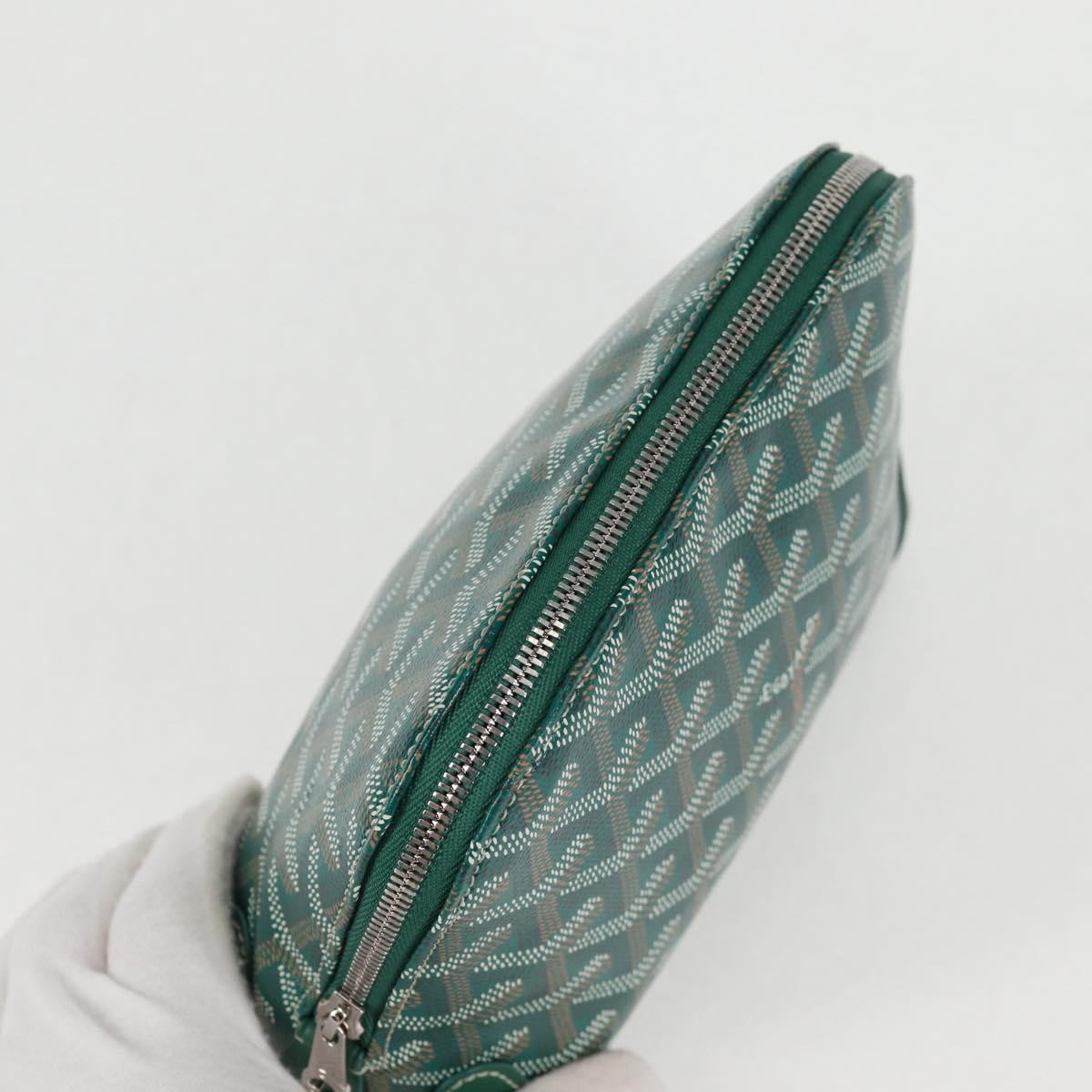 Goyard Vendome cosmetic pouch Canvas, GREEN, CANVAS, Clutche & pouche