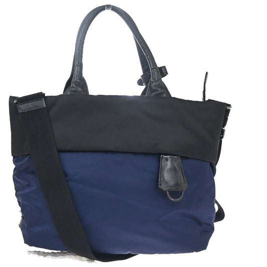 Prada Convertible Double Tote Tessuto, BLACK, NYLON, Handbag