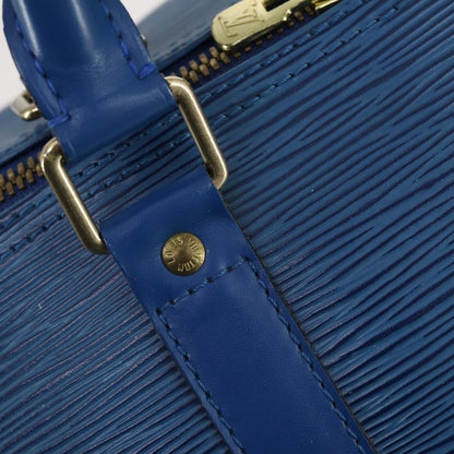 Louis Vuitton Keepall Bag Epi Leather, BLUE, LEATHER, Travel bag
