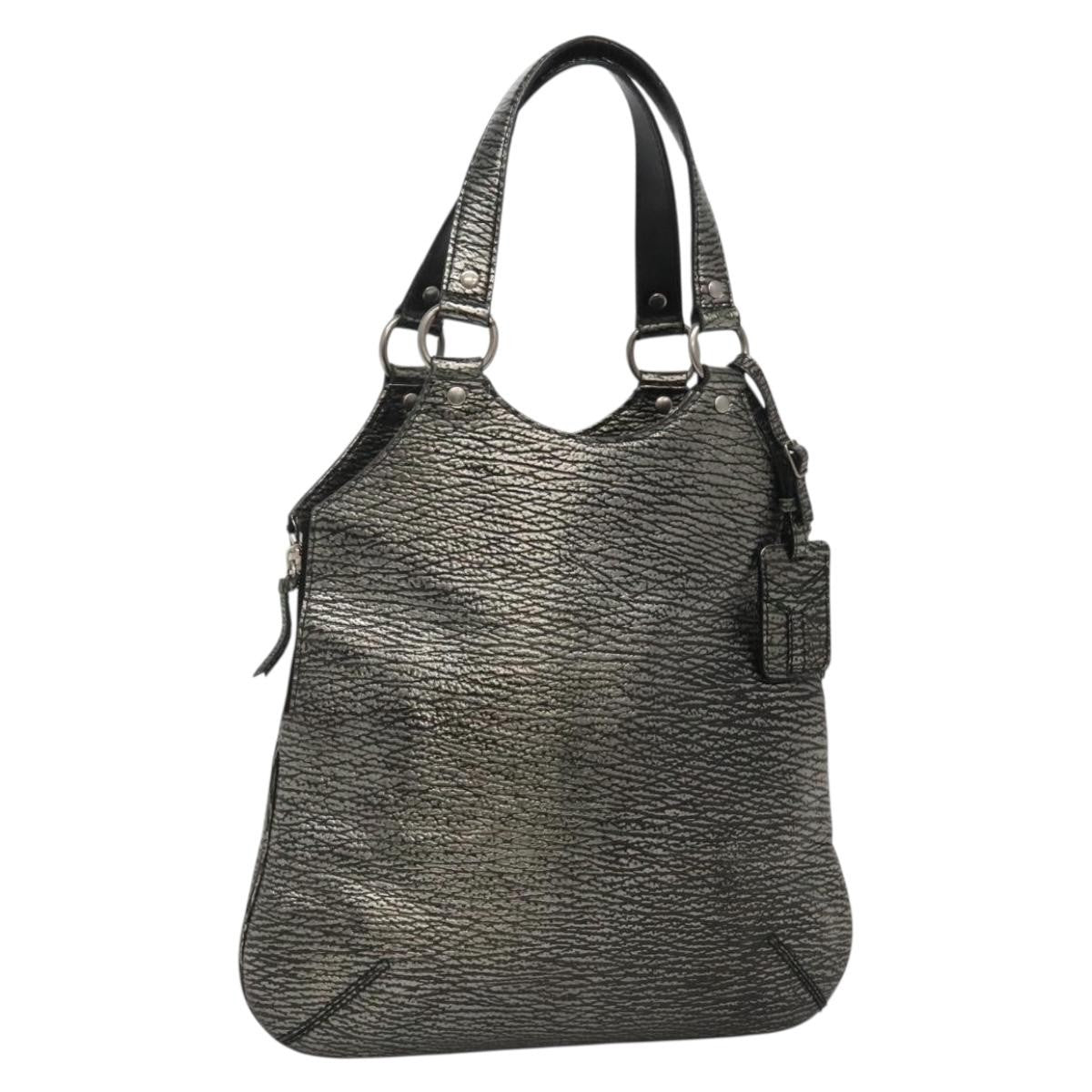 Saint Laurent Tribute Tote Leather, SILVER, LEATHER, Shoulder bag
