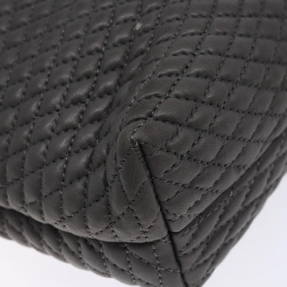 Bally Vintage Handbag Quilted Leather, GRAY, LEATHER, Handbag