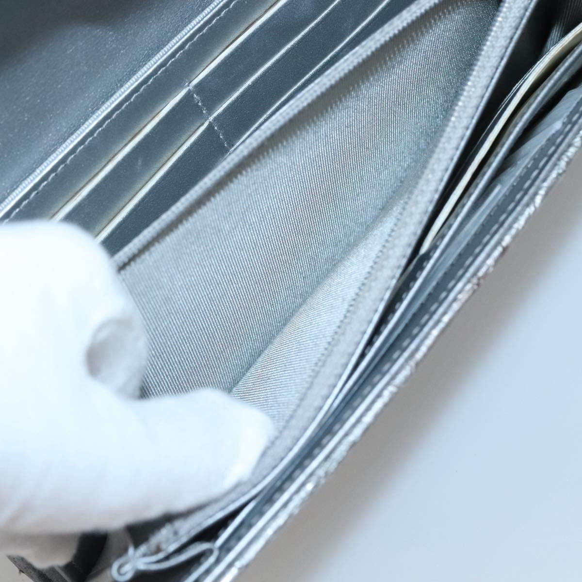 Chanel L-Flap Wallet Chevron Patent, SILVER, PATENT_LEATHER, Wallets