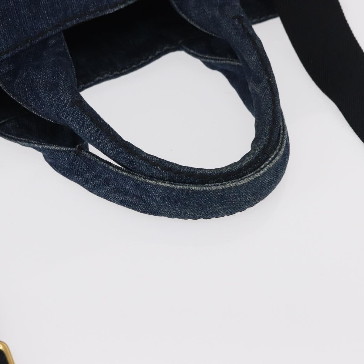 Prada Canapa Open Tote Canvas, BLUE, CANVAS, Tote bag